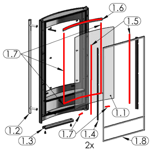 Oranier Astra 5 pakning glas