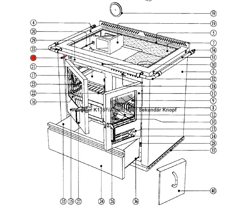 Wamsler K135F/A knap luftkanal sekundær