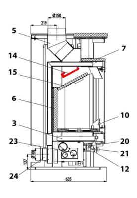 Haas-Sohn Breisgau 172.17 røgvenderplade oven