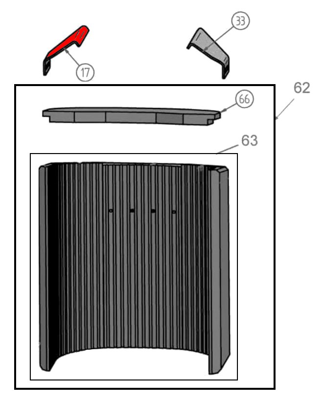 Oranier Polar NEO 8 RLA røgvenderplade oven venstre