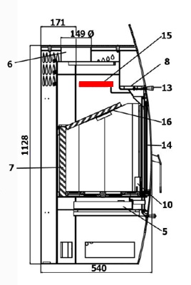 Haas-Sohn Argentum 210.15 røgvenderplade oven