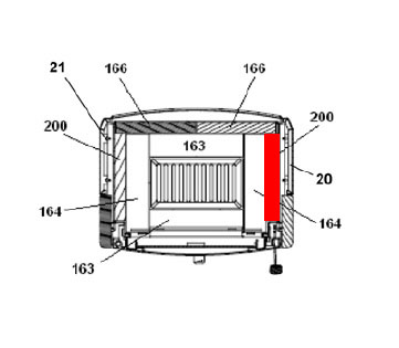 Haas+Sohn Moers 306.15 Pierre de paroi côté à droite pierre de la chambre de combustion