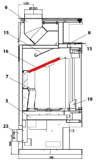 Haas-Sohn Husum 206.15 røgvenderplade nede