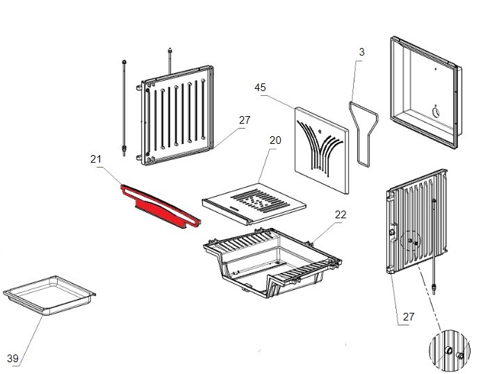 La Nordica Focolare 70 Piano stående rist C