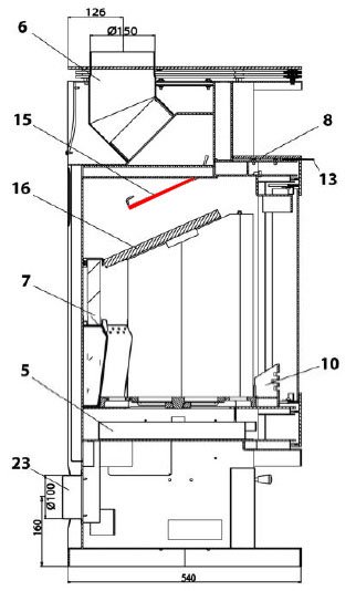 Haas-Sohn Husum 206.15 røgvenderplade oven