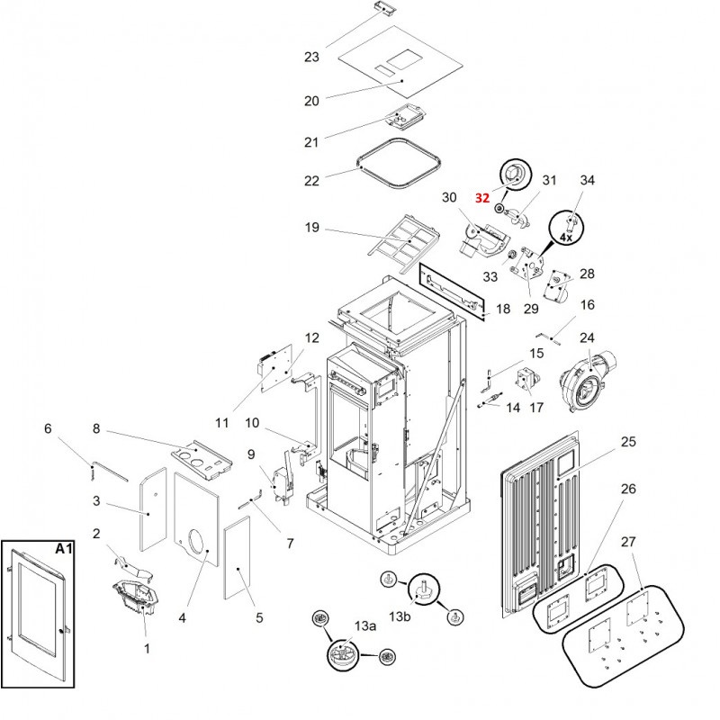 Haas+Sohn Pelletto III 434.08 stock escargot en haut