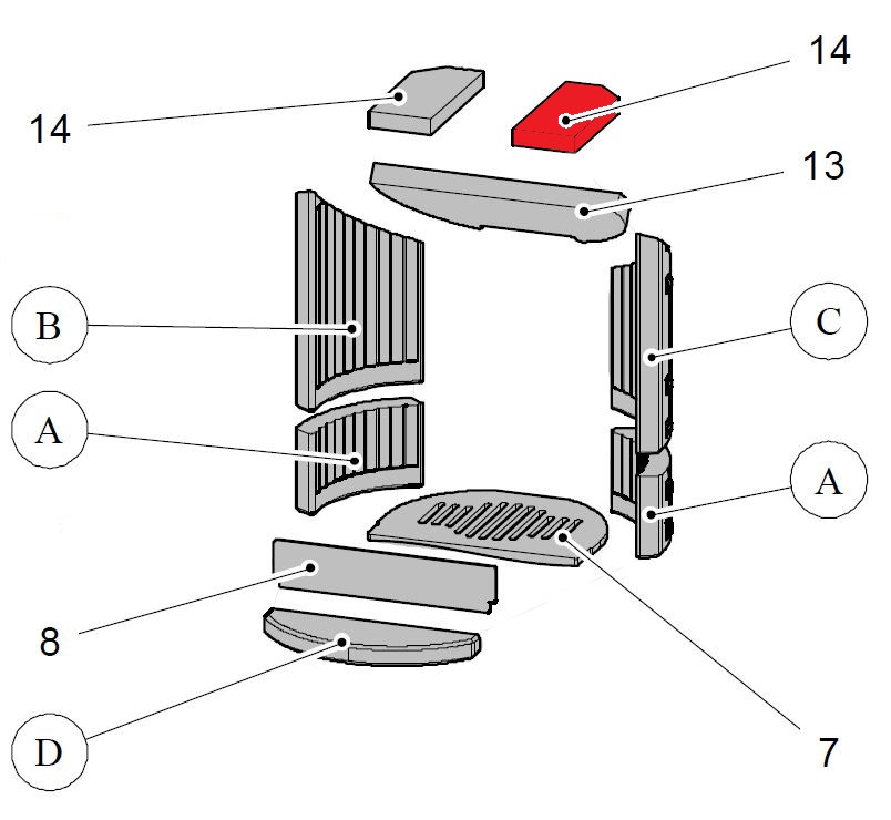 Haas-Sohn Ficus 287.12 røgvenderplade oven højre