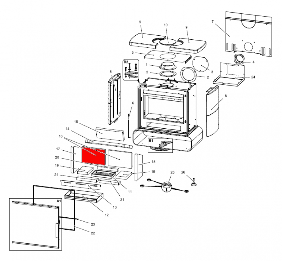 Haas+Sohn Fulham easy 347.15 Rückwandstein links