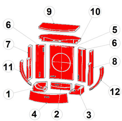 Austroflamm Clou compact 2.0 Feuerraumauskleidung Keramottsteine