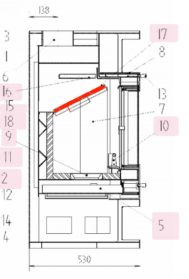 Haas-Sohn Göteborg 252.17 røgvenderplade nede