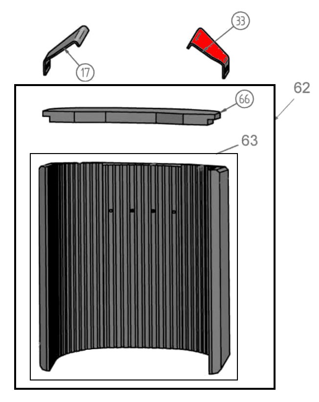 Oranier Polar NEO 8 RLA røgvenderplade oven højre