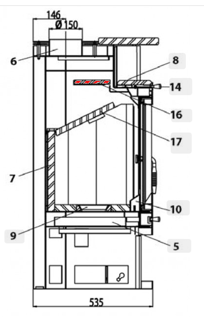 Haas-Sohn Siena 277.17 røgvenderplade oven