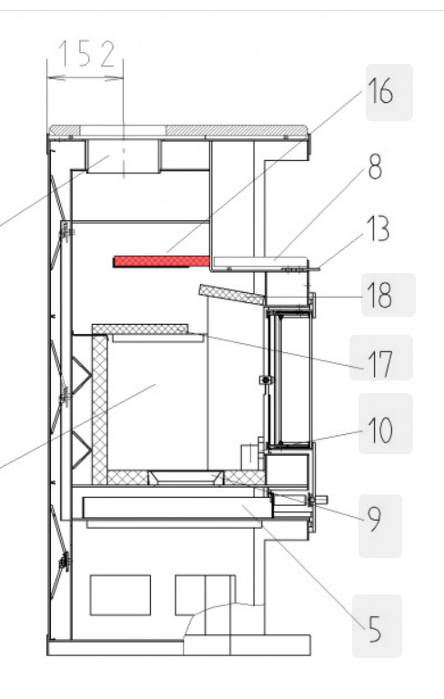 Haas-Sohn Stockholm 152.15 røgvenderplade oven