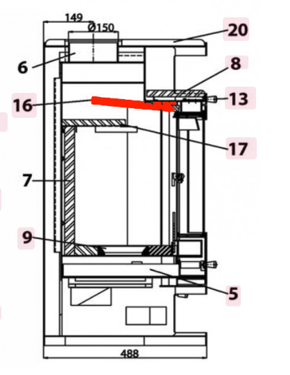 Haas-Sohn Grado 252.15 røgvenderplade oven